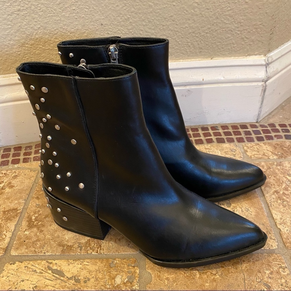 SAM EDELMAN Circus Women Black Studded Ankle Boots Size 6